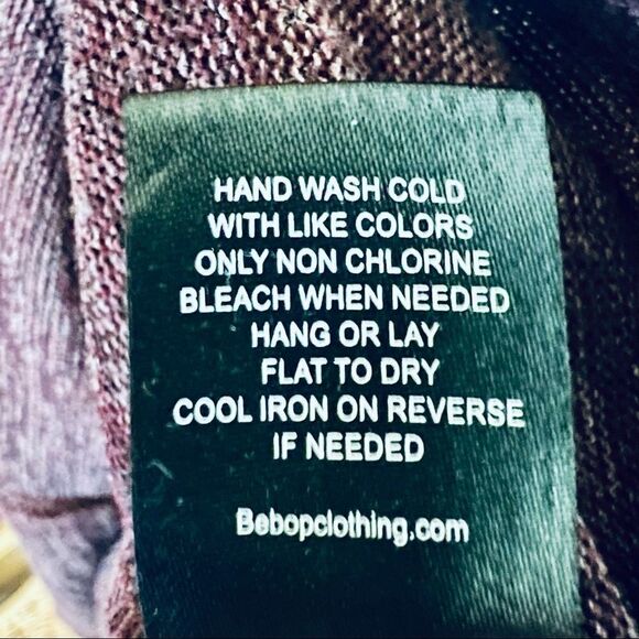 Bebop Be You Be Free maroon purple spacedye knit 3/4 sleeve dress S - Picture 5 of 7